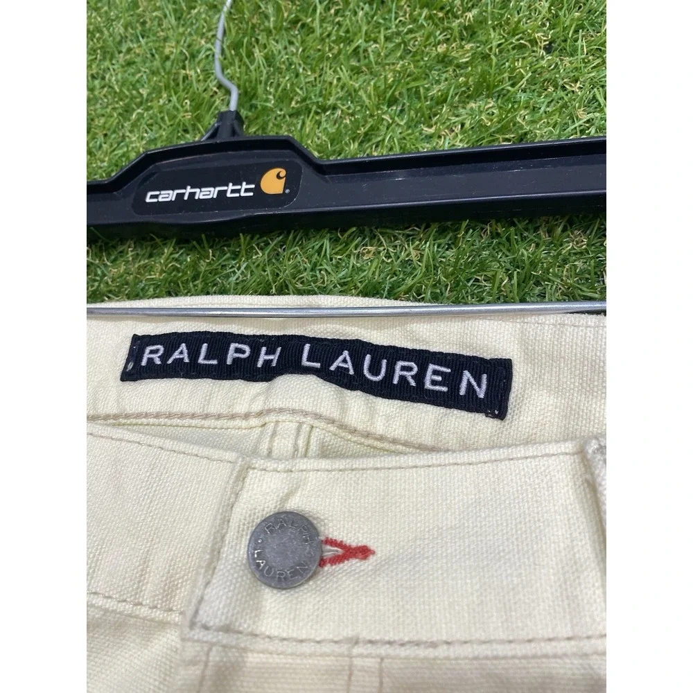 Vintage Polo Ralph Lauren Jeans Mens 36x32 Slim Low Style Ivory Cream White